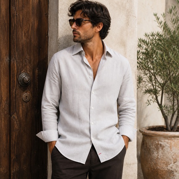 Cremieux Other - Cremieux Slim Fit Dress‎ Shirt Mens 16.5 35 Gray 100% Pima Cotton Non-Iron L/S
